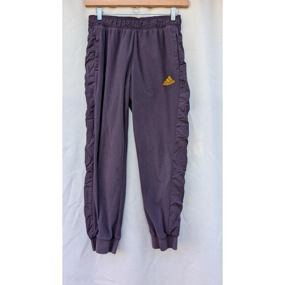 Adidas Mens Favorites Winterized Track Pants Purple Pockets Drawstring M - Picture 1 of 6
